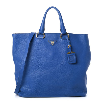 Prada Vitello Daino Shopping Tote Azzurro 1 of 4