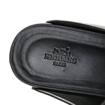 Hermes Calfskin Calya Mules 38 Black 6 of 13
