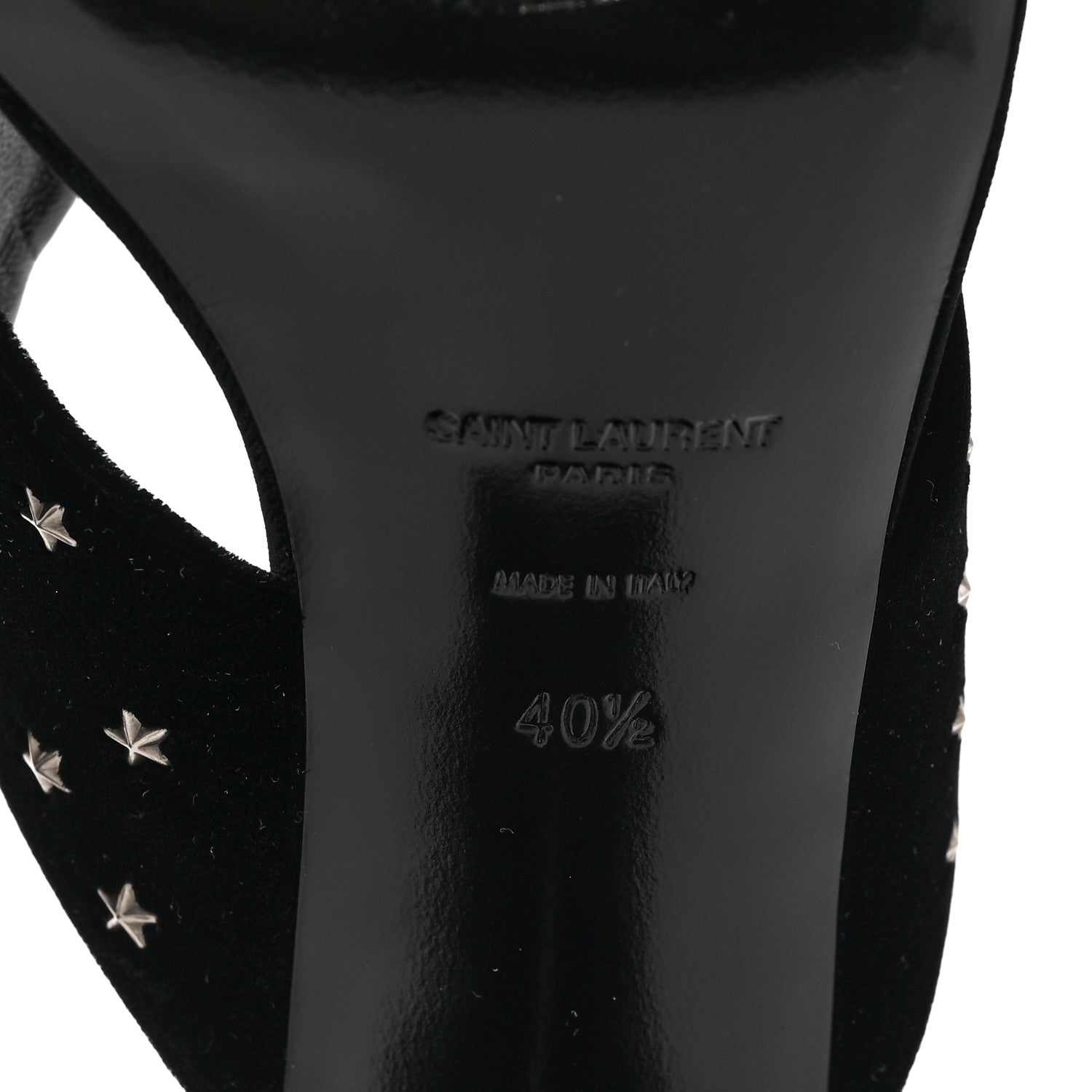 Saint Laurent Velvet Star Mules 40.5 Black 6 of 8
