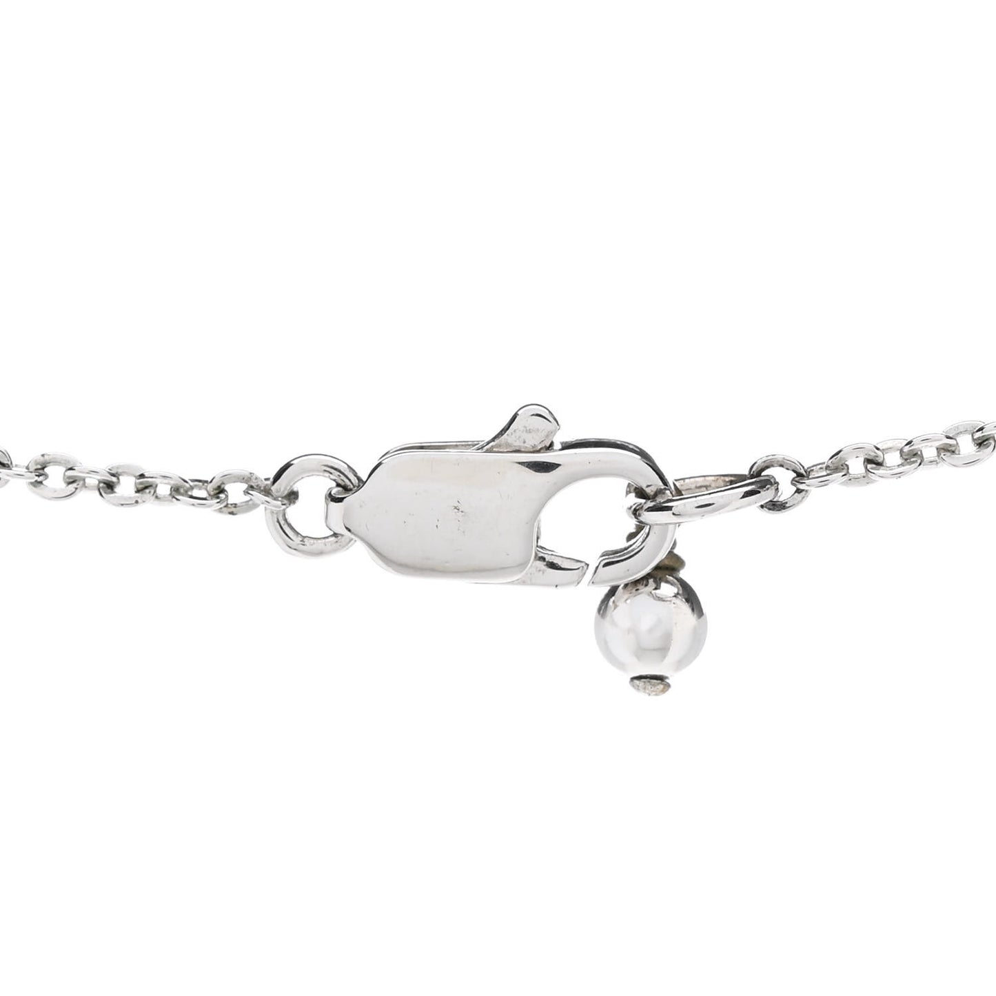 Metal Lily Charm Necklace Silver