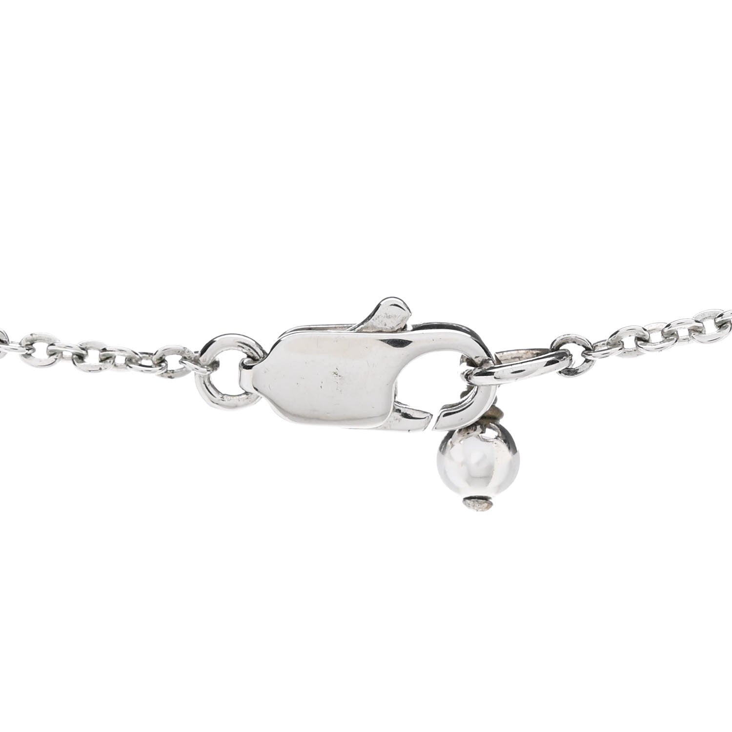 Christian Dior Metal Lily Charm Necklace Silver 5 of 5