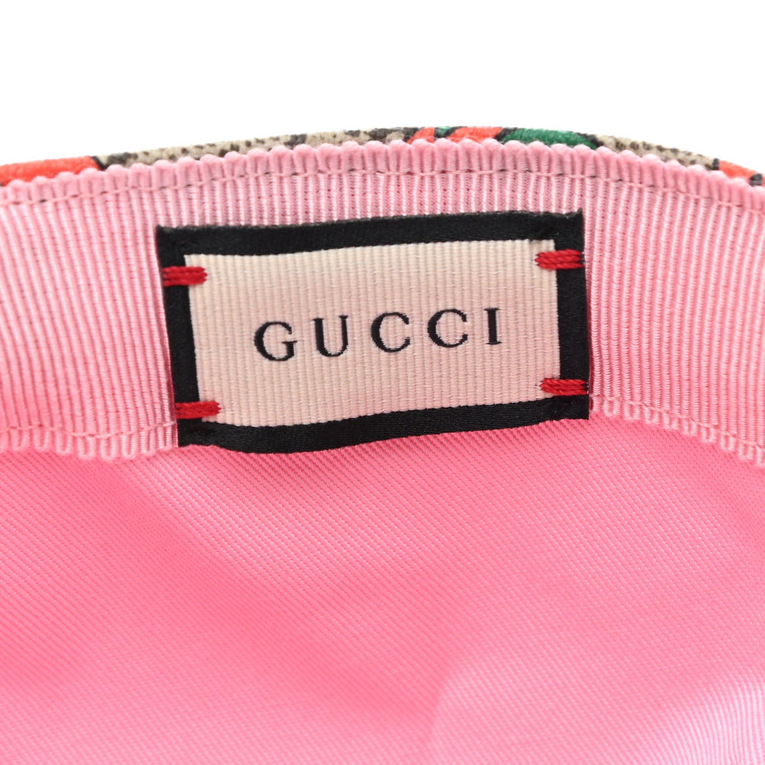 Gucci GG Supreme Monogram Strawberry Baseball Hat 57 Beige 8 of 10