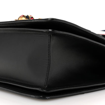 Gucci Calfskin Sylvie Web Small Queen Margaret Top Handle Bag Black 9 of 11