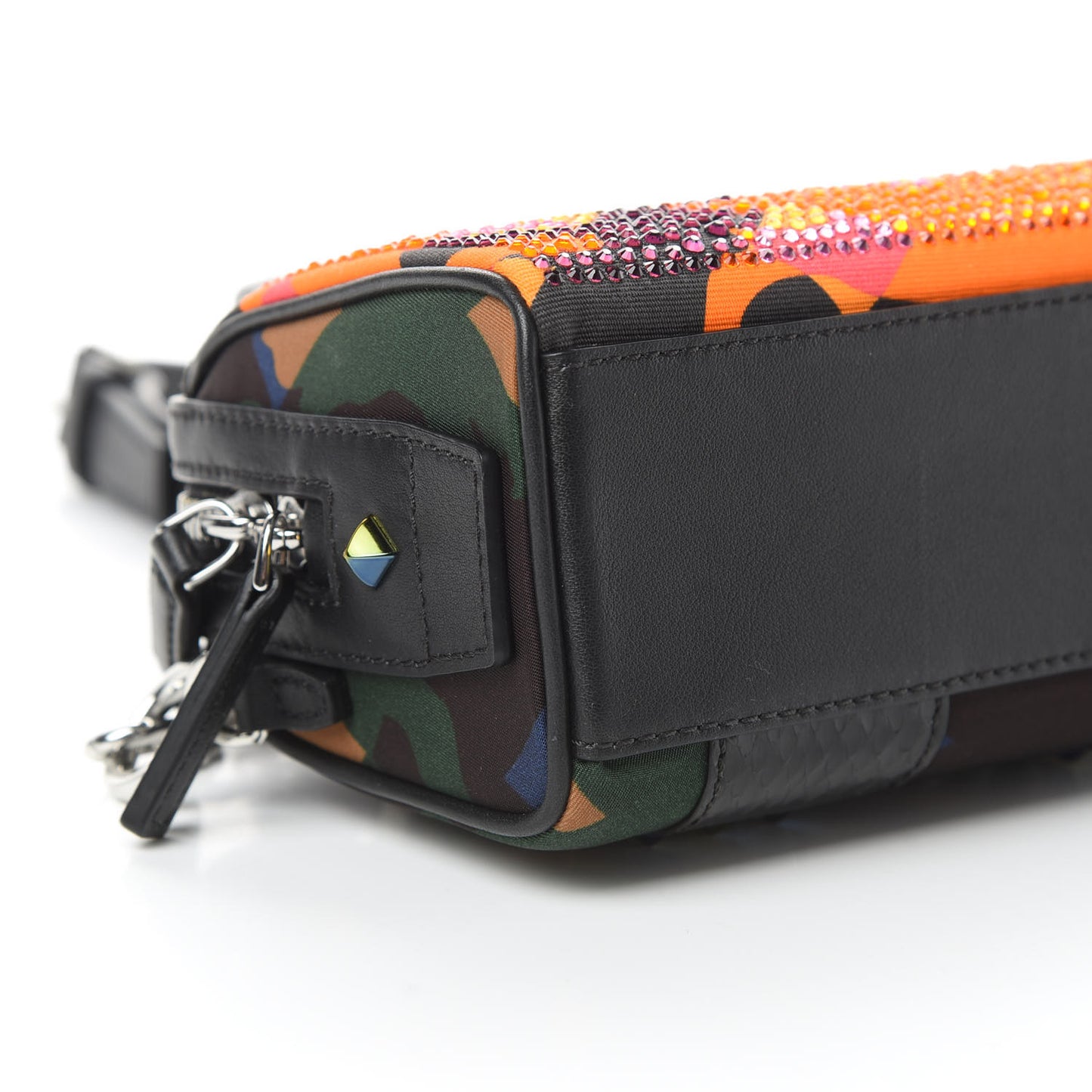 Nylon Crystal Lion Camo Boston Satchel Multicolor