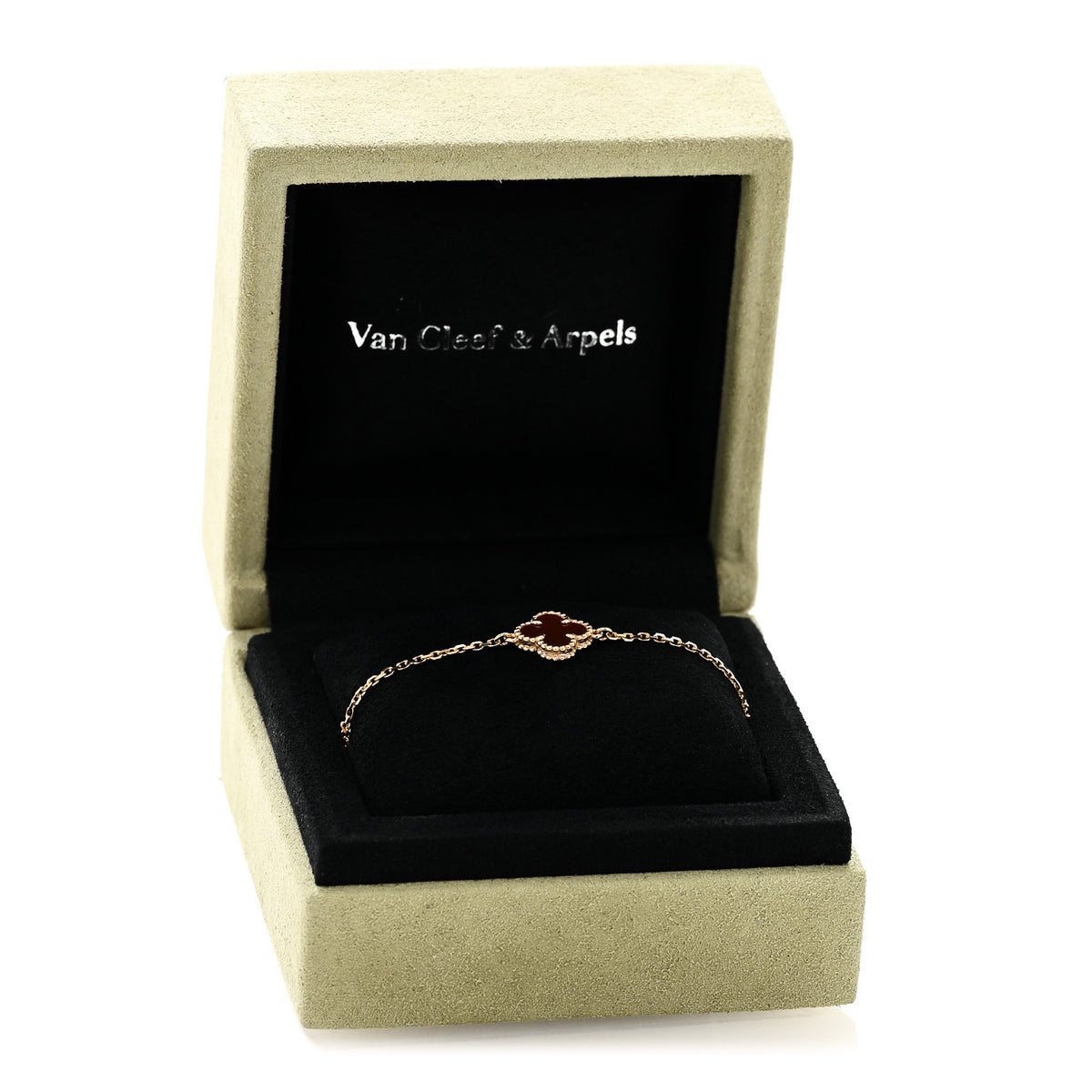 18K Rose Gold Carnelian Sweet Alhambra Bracelet
