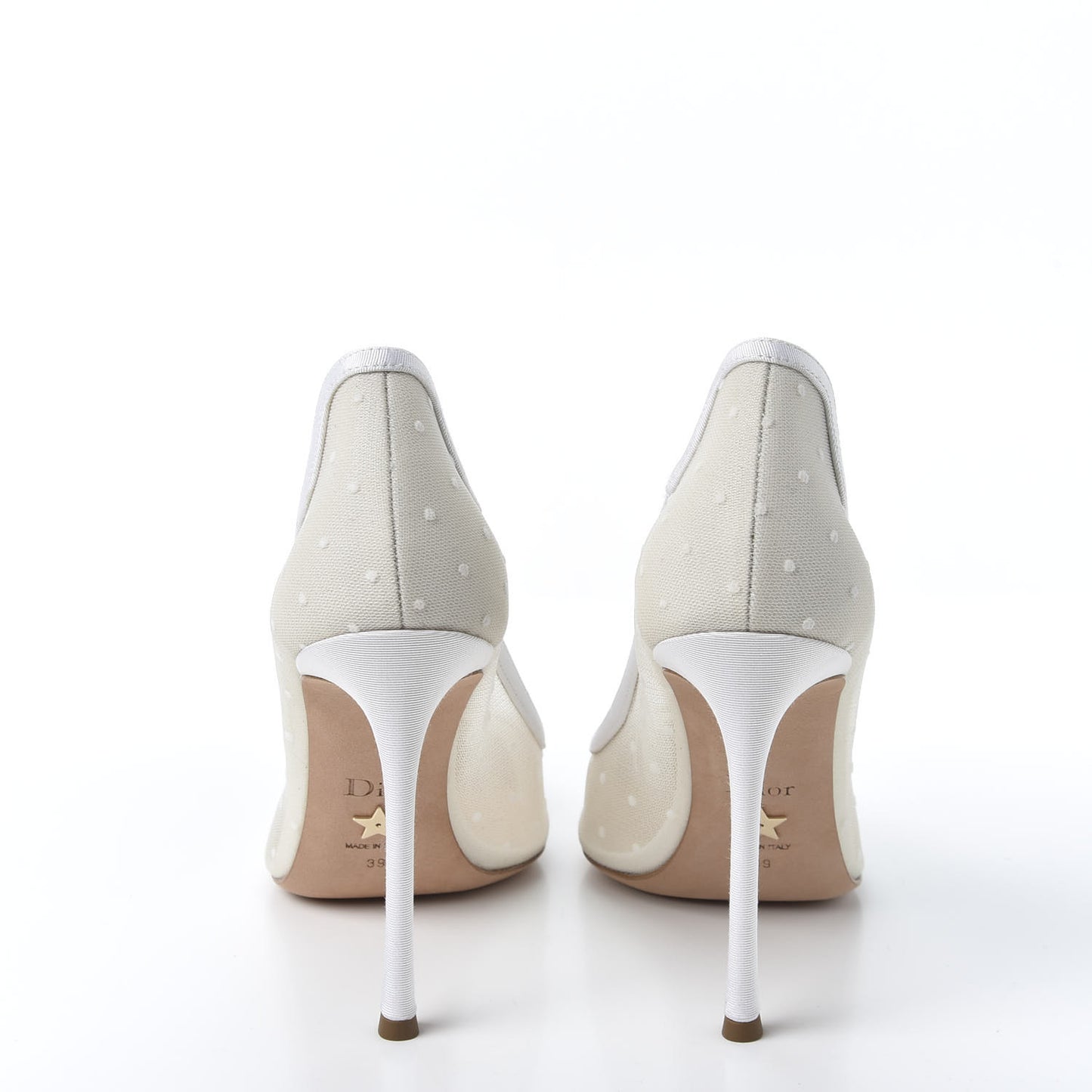 Mesh Plumetis Grosgrain D-Moi Pumps 39 White