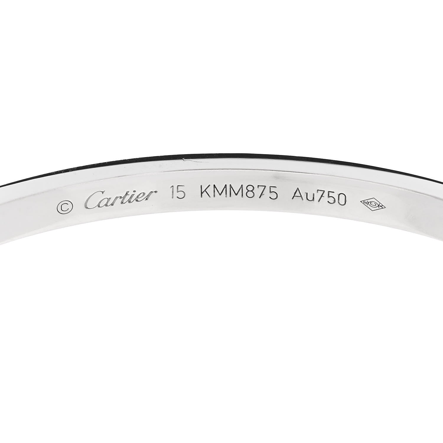 Cartier 18K White Gold 6 Diamond Small LOVE Bracelet 15 6 of 8
