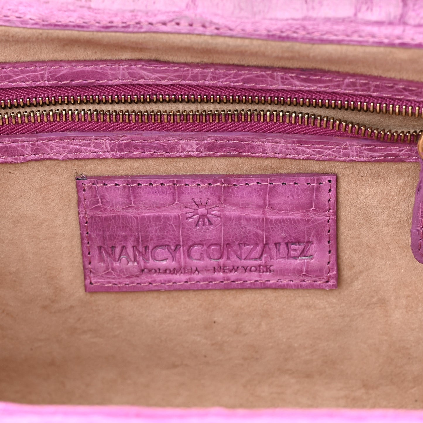 Crocodile Floral Clutch Pink