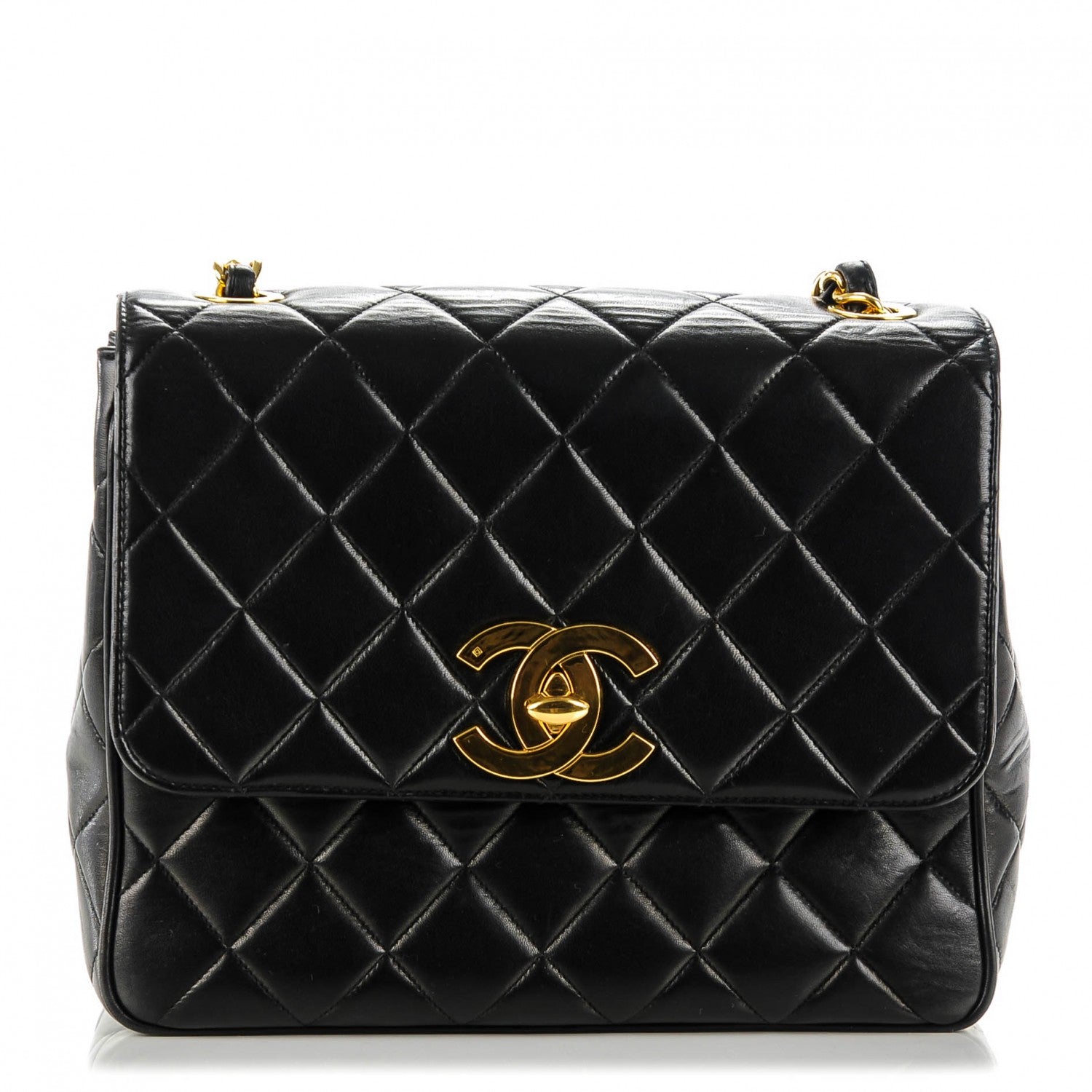 Chanel Lambskin Quilted Medium Single Flap Black 1 of 9