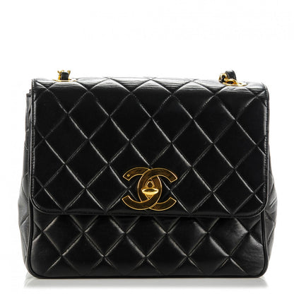 Chanel Lambskin Quilted Medium Single Flap Black 1 of 9