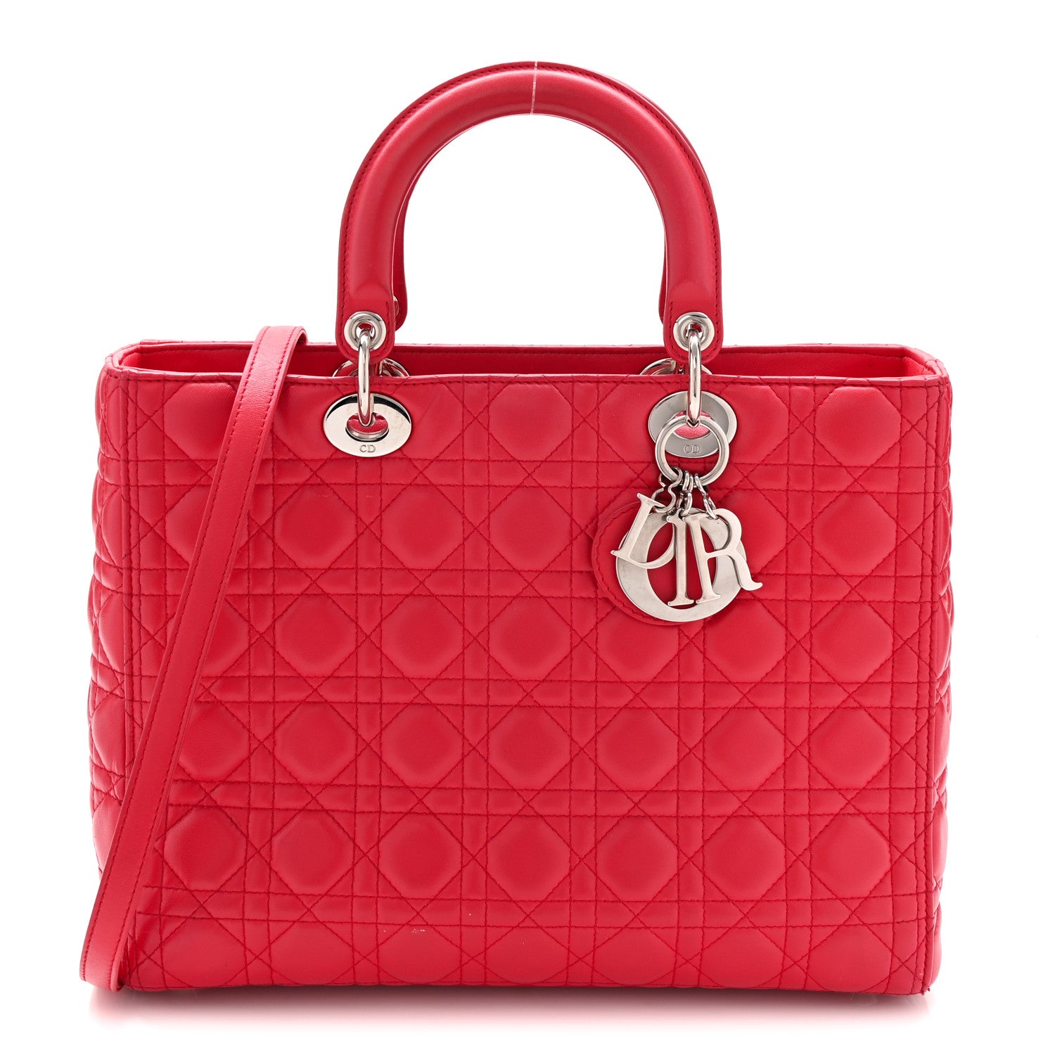 Christian Dior Lambskin Cannage Large Lady Dior Fuchsia 1 of 10