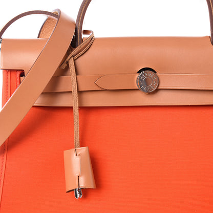 Hermes Vache Hunter Toile Herbag Zip 31 PM Capucine Fauve 8 of 11