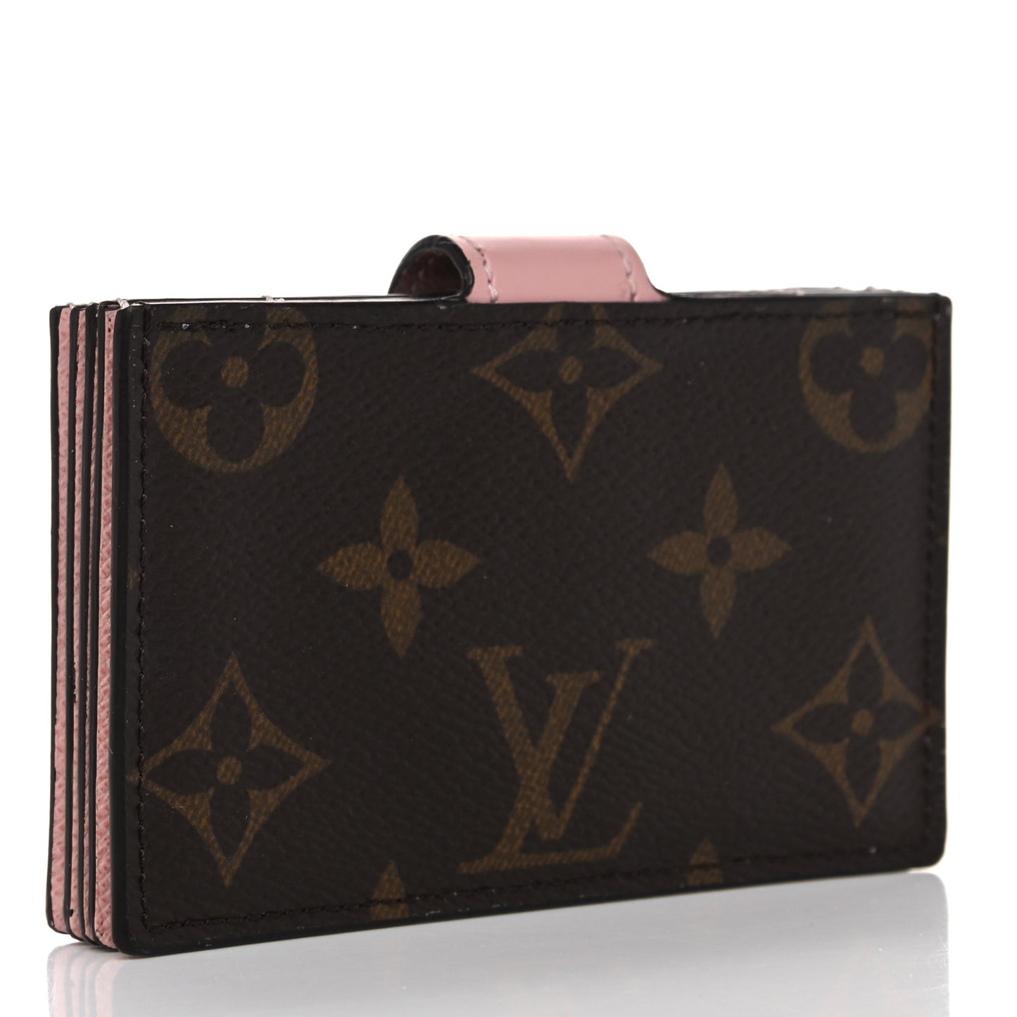 Monogram Gusset Card Holder Rose Ballerine