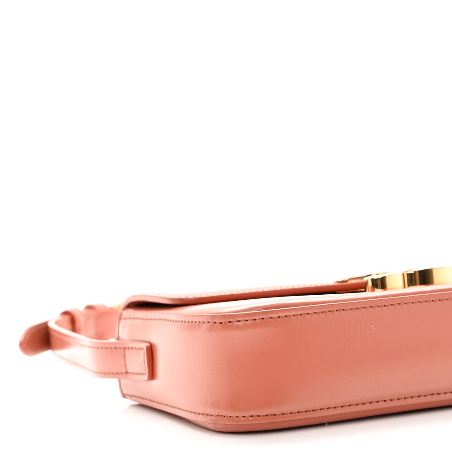 Shiny Calfskin Triomphe Shoulder Bag Terracotta