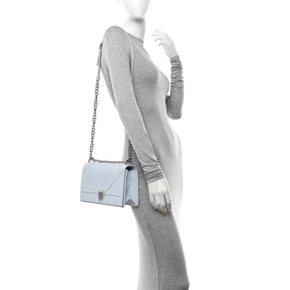 Christian Dior Grained Calfskin Medium Diorama Flap Bag Light Blue 2 of 15