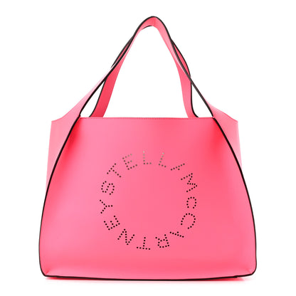 Stella McCartney Eco Alter Nappa East West Perforated Tote Fluorescent Pink 4 of 11