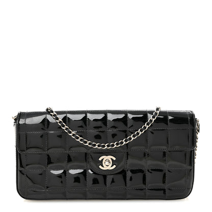 Chanel Patent Quilted East West Chocolate Bar Flap Black 1 of 11