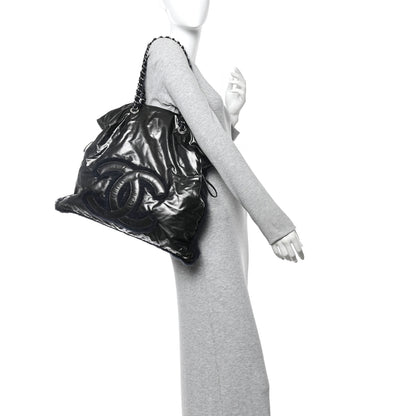 Chanel Vinyl Mohair Trimmed CC Bonbons Tote Black 2 of 10