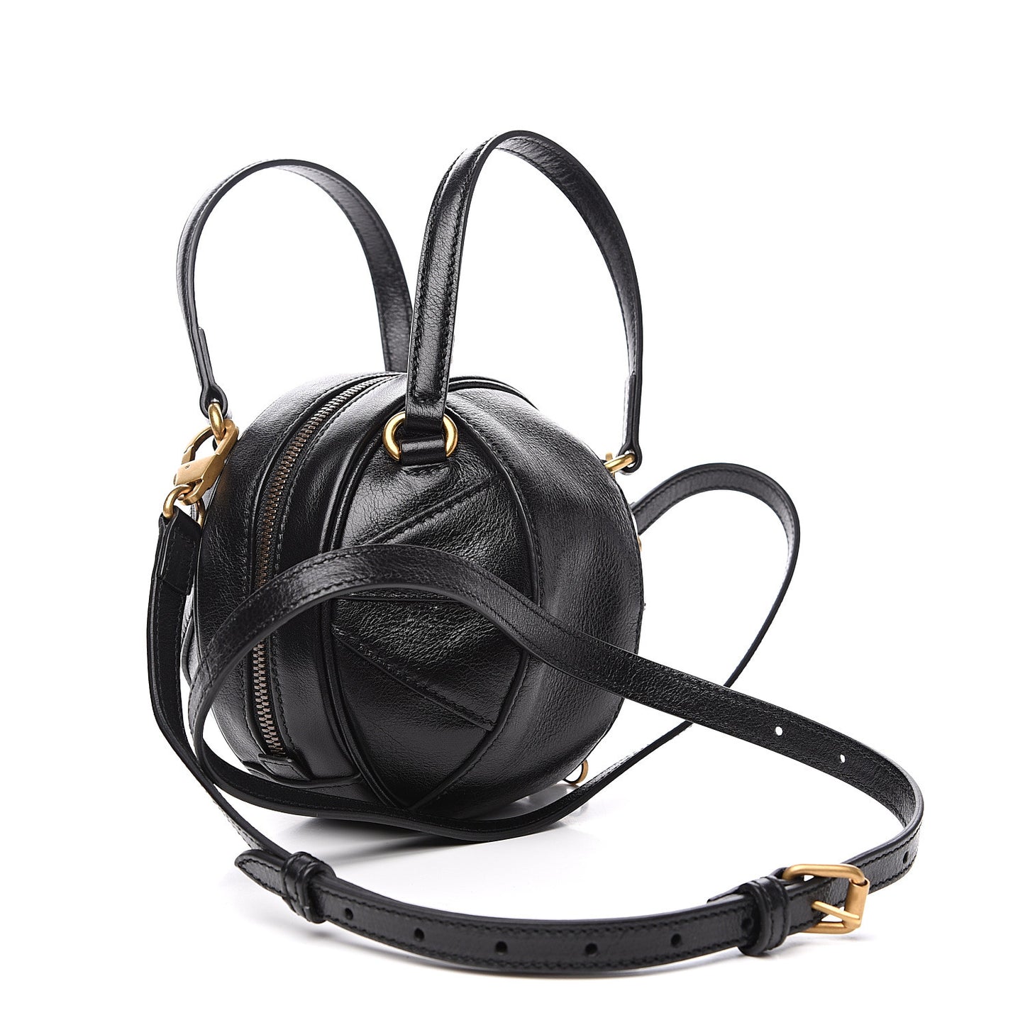 Piuma Lux Energy Mini Tifosa Basketball Shaped Shoulder Bag Black