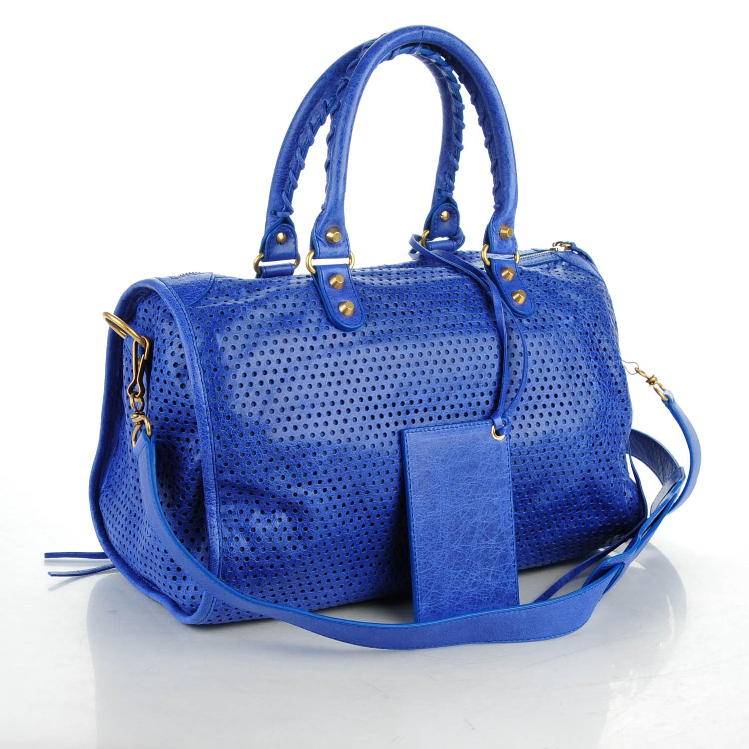 Balenciaga Agneau Perforated Dots Classic Hardware Maxi Twiggy Outremer 3 of 7