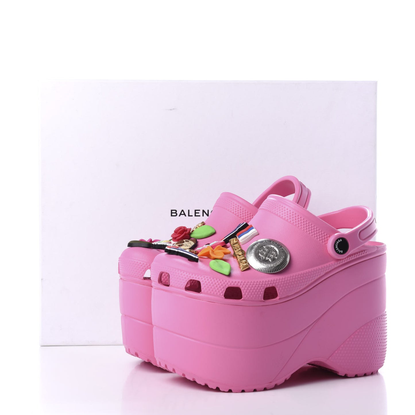 X CROCS Rubber Textured Womens Platform Sandals 36 Rose Bonbon