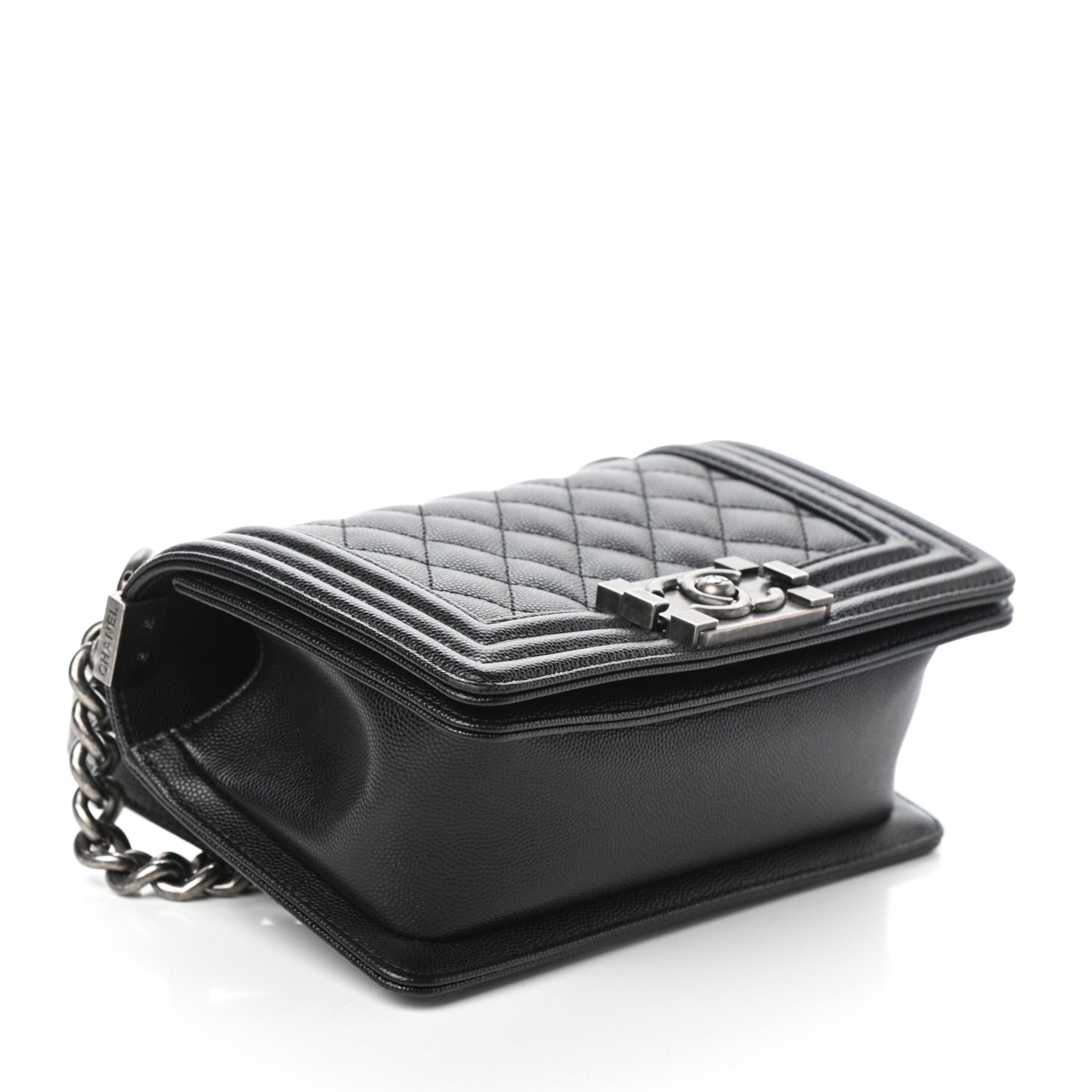 Caviar Quilted Small Boy Flap Black