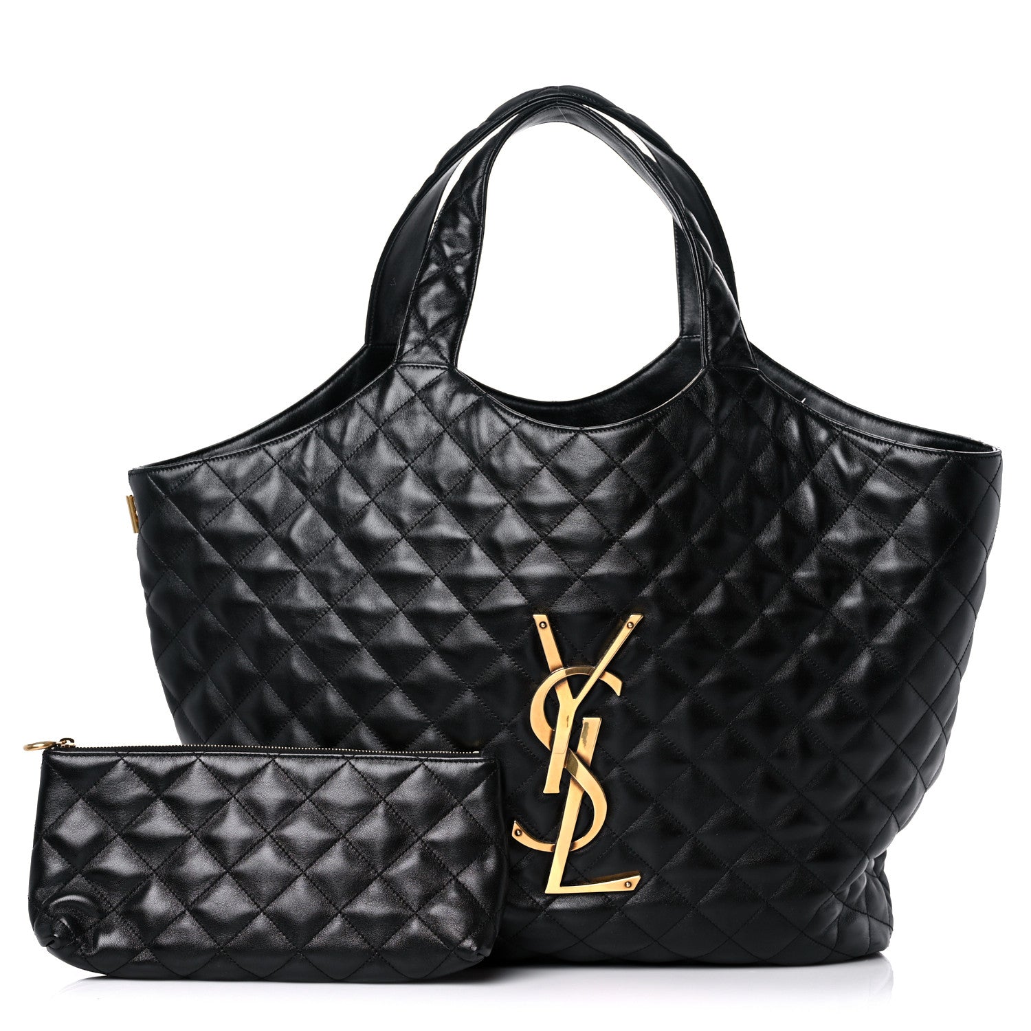 Saint Laurent Lambskin Quilted Maxi Icare Shopping Tote Black 1 of 14