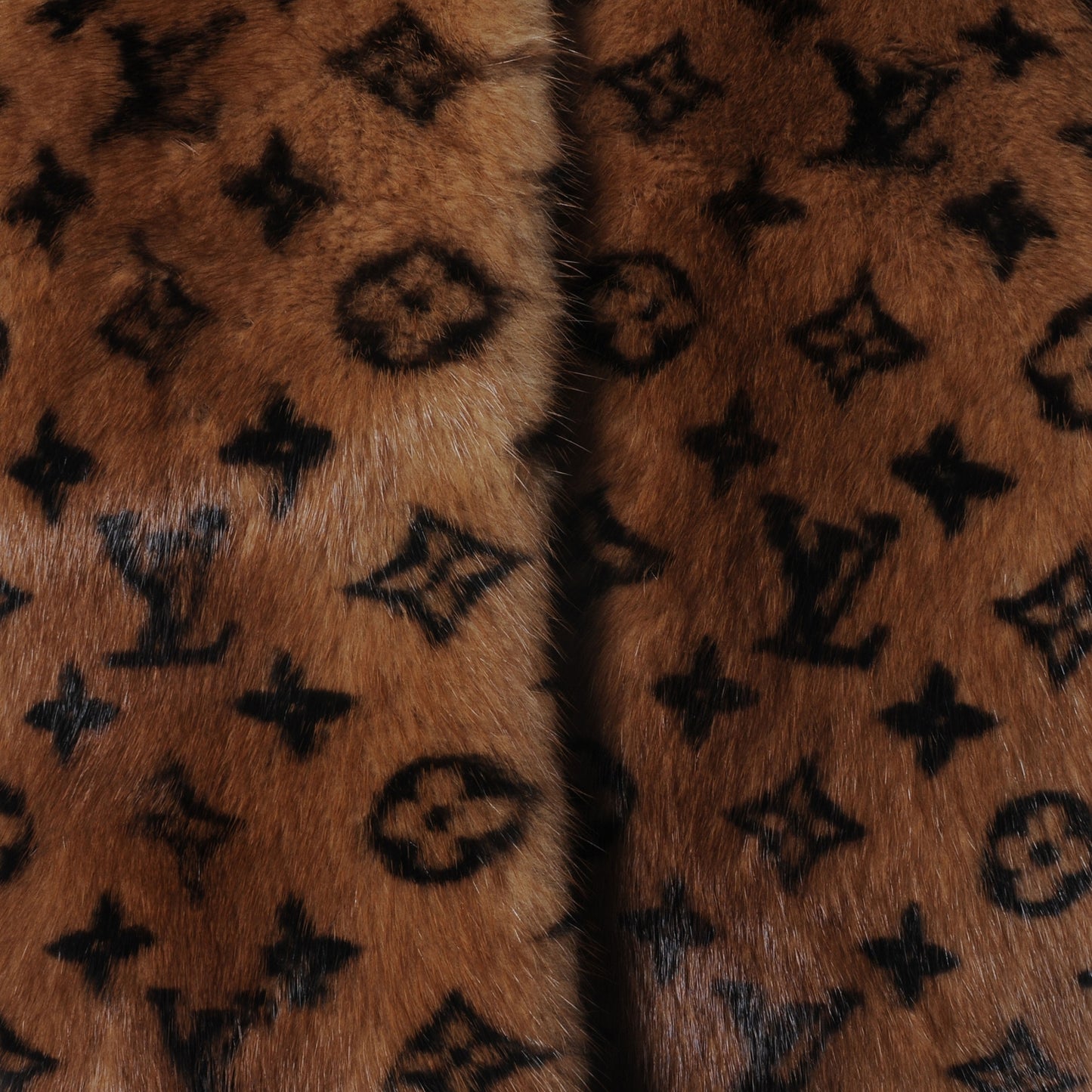 Monogram Mink Fur Scarf Stole Wrap