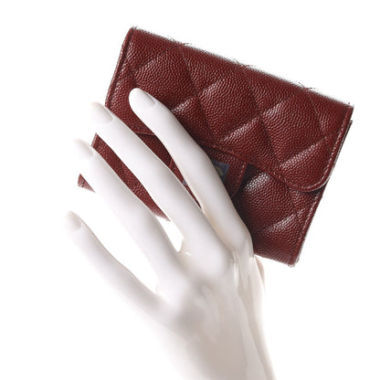 Chanel Iridescent Caviar Quilted Card Holder Burgundy 2 of 9