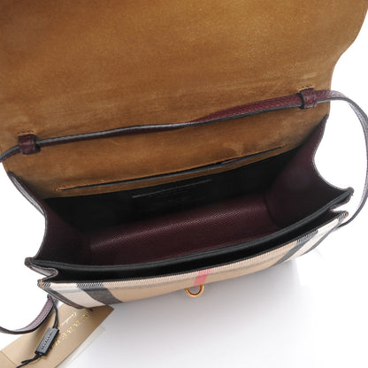 Burberry Derby Calfskin House Check Small Macken Crossbody Bag Mahogany Red 5 of 8