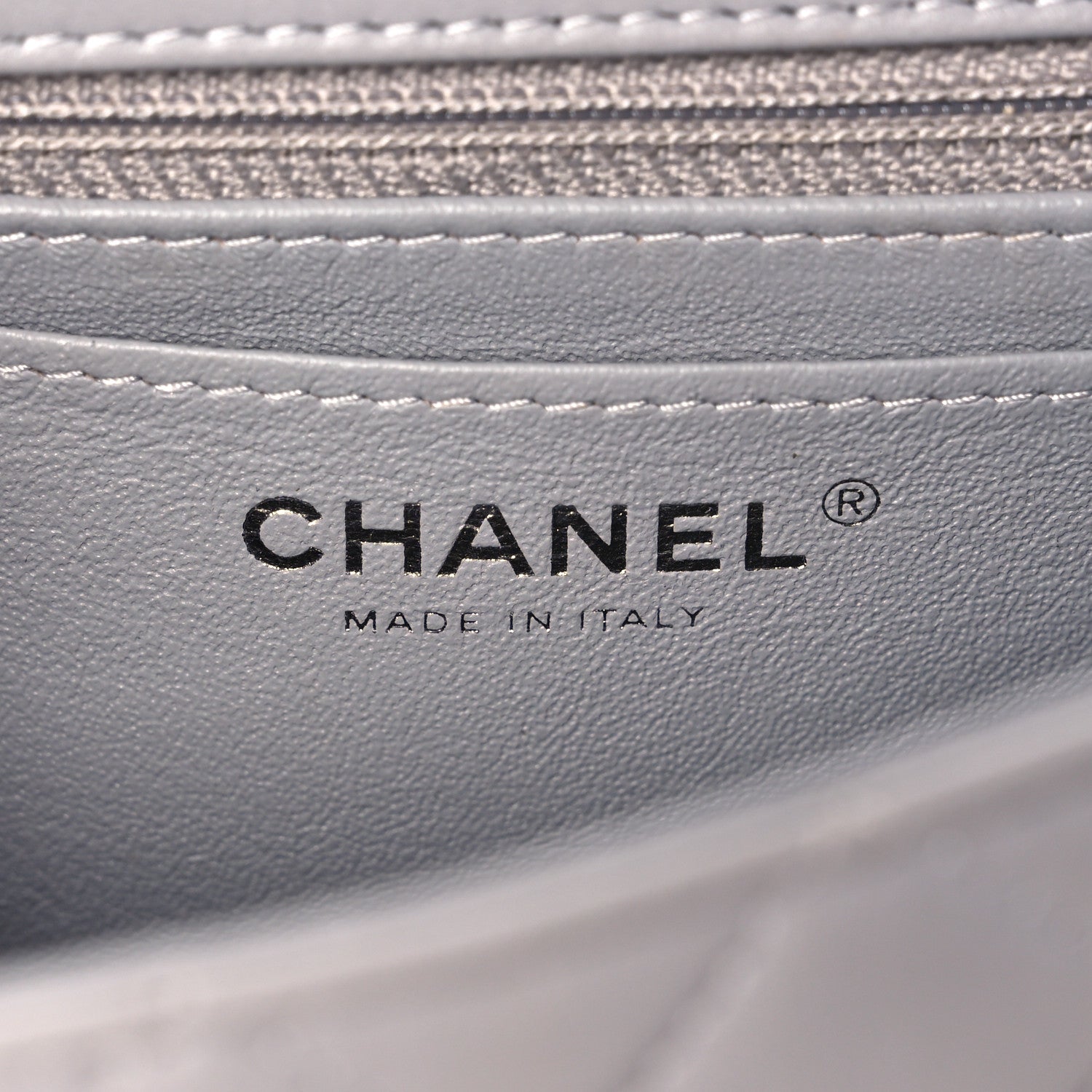 Chanel Lambskin Quilted Mini Rectangular Flap Grey 6 of 10