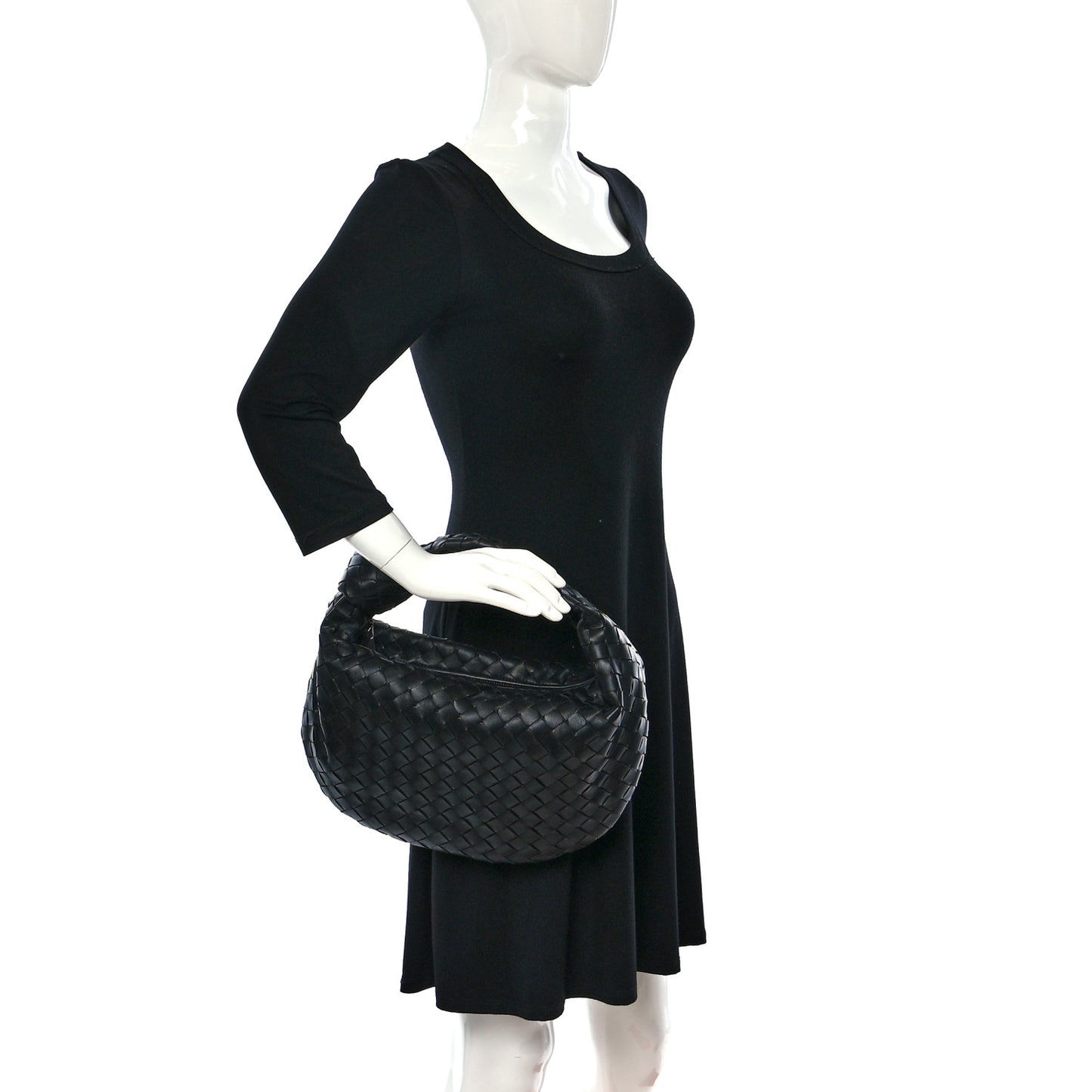 Nappa Intrecciato Teen Jodie Hobo Black