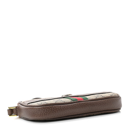 Gucci GG Supreme Monogram Ophidia Phone Case Wristlet Brown 4 of 7