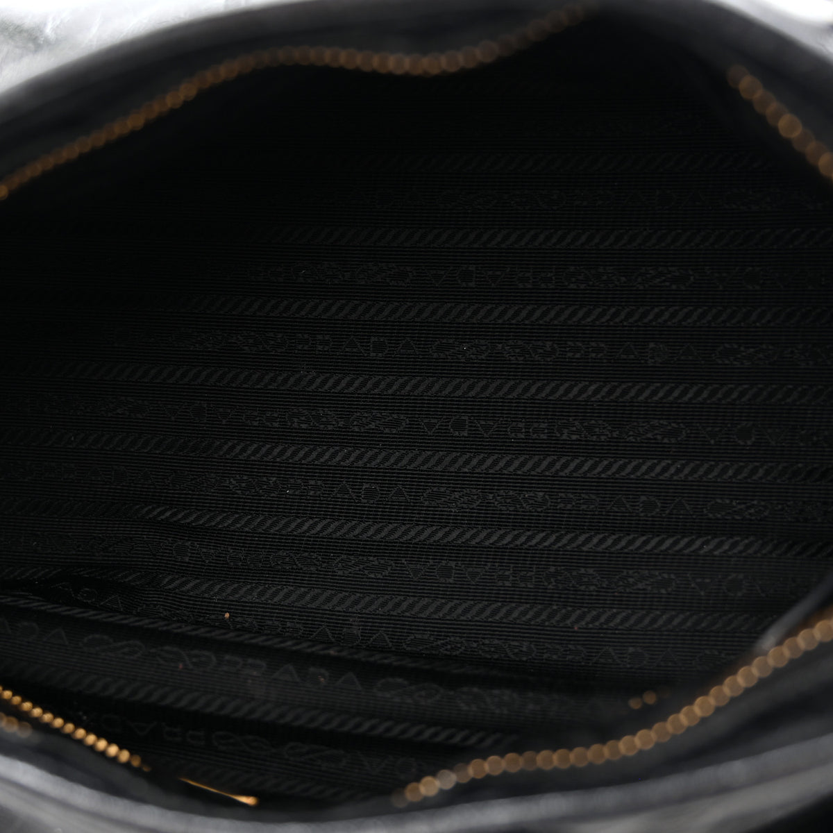 Prada Glossy Calfskin Triangle Medium Bonnie Shoulder Bag Black 5 of 15