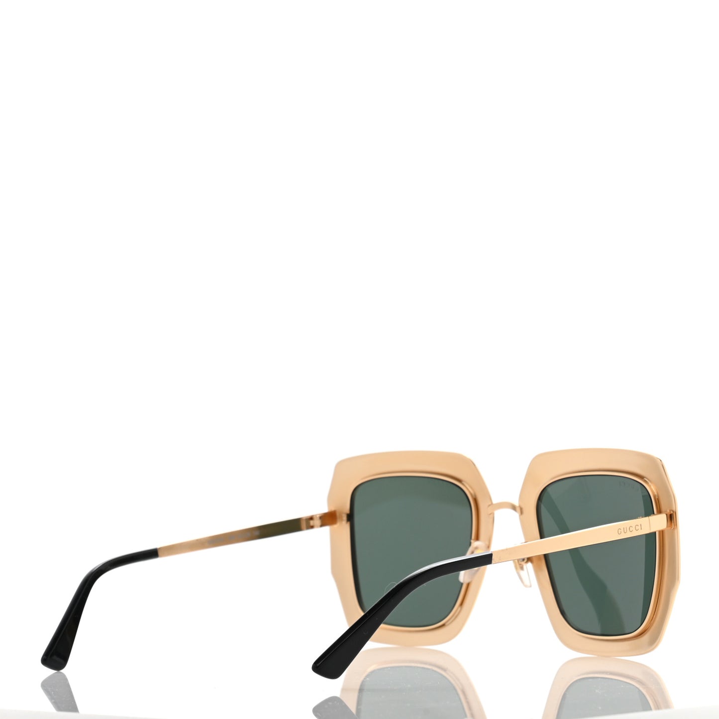 Metal Acetate Crystal Oversize GG0115S Sunglasses Gold