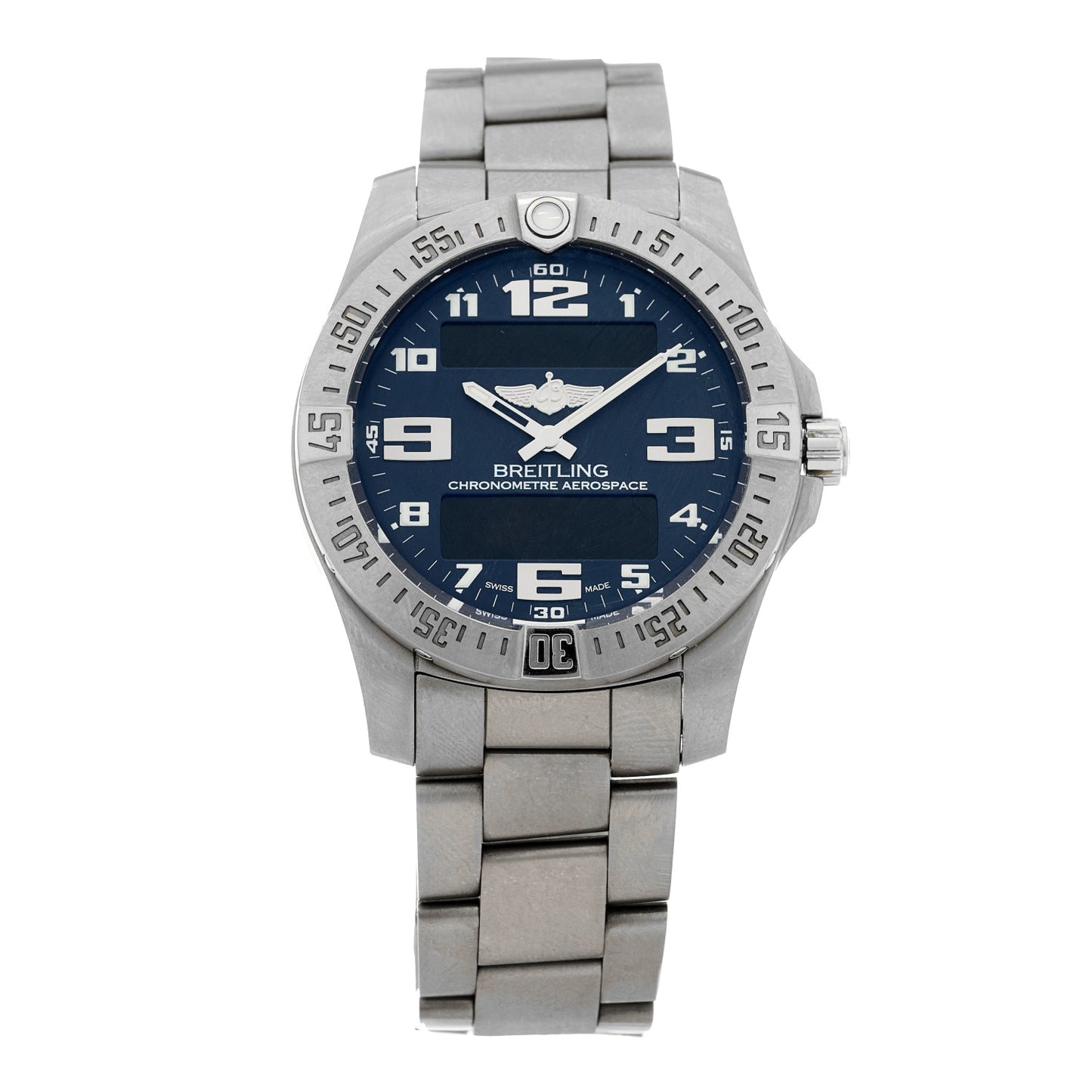 Titanium 43mm Aerospace EVO Quartz Watch Blue E79363