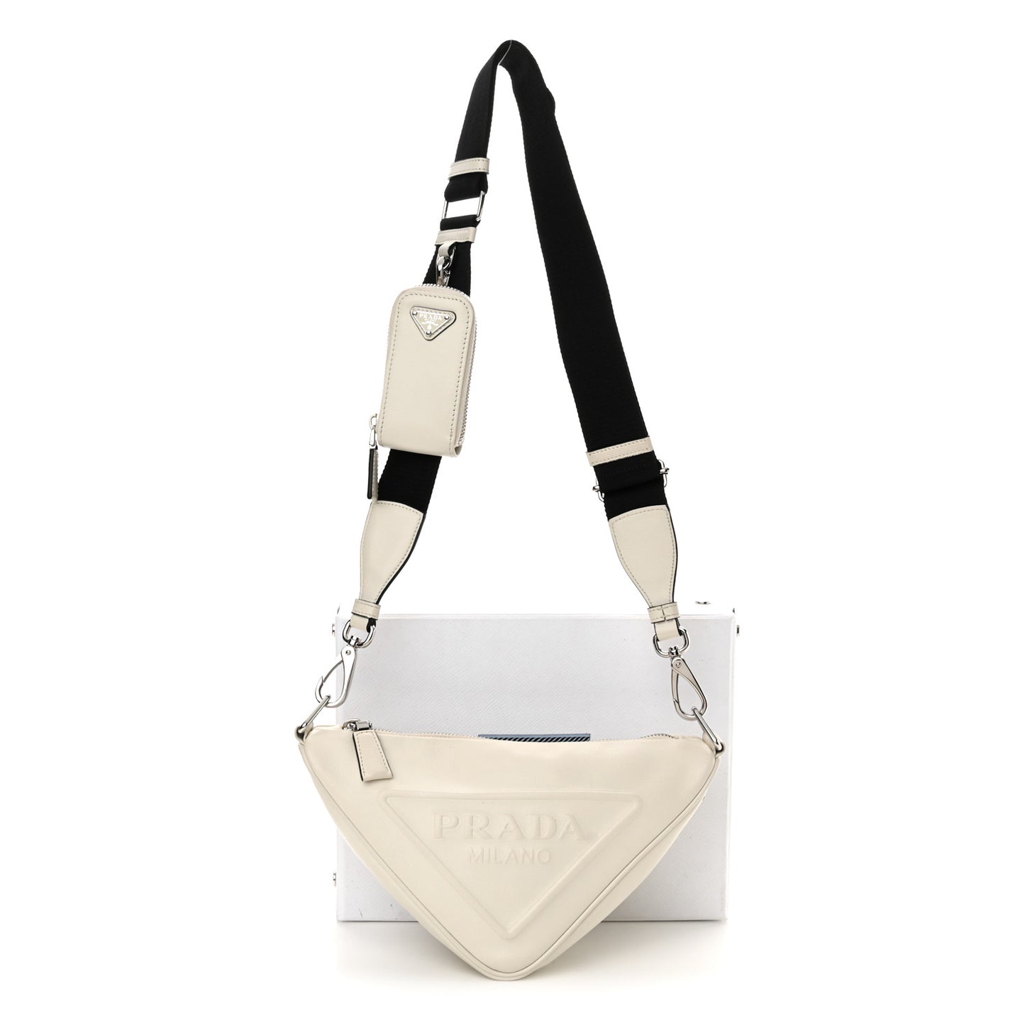 Grace Lux Triangle Shoulder Bag White