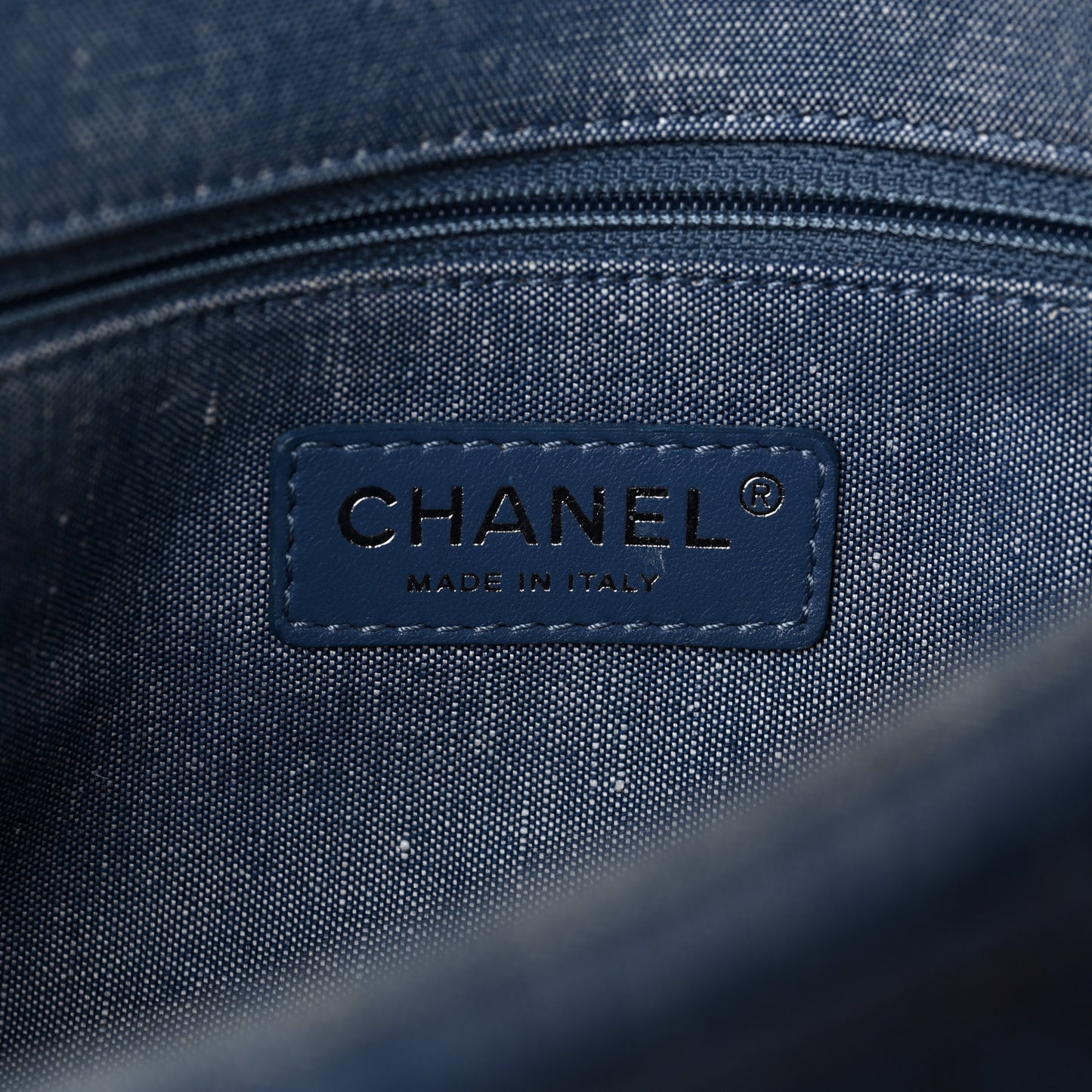 Denim Quilted Medium Graphic Flap Light Blue