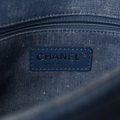 Chanel Denim Quilted Medium Graphic Flap Light Blue 6 of 9