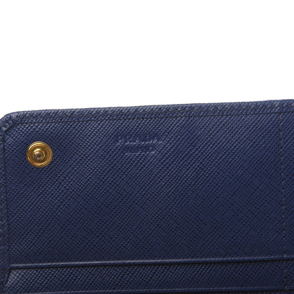 Prada Saffiano Triangle Continental Flap Wallet Bleuette 8 of 9