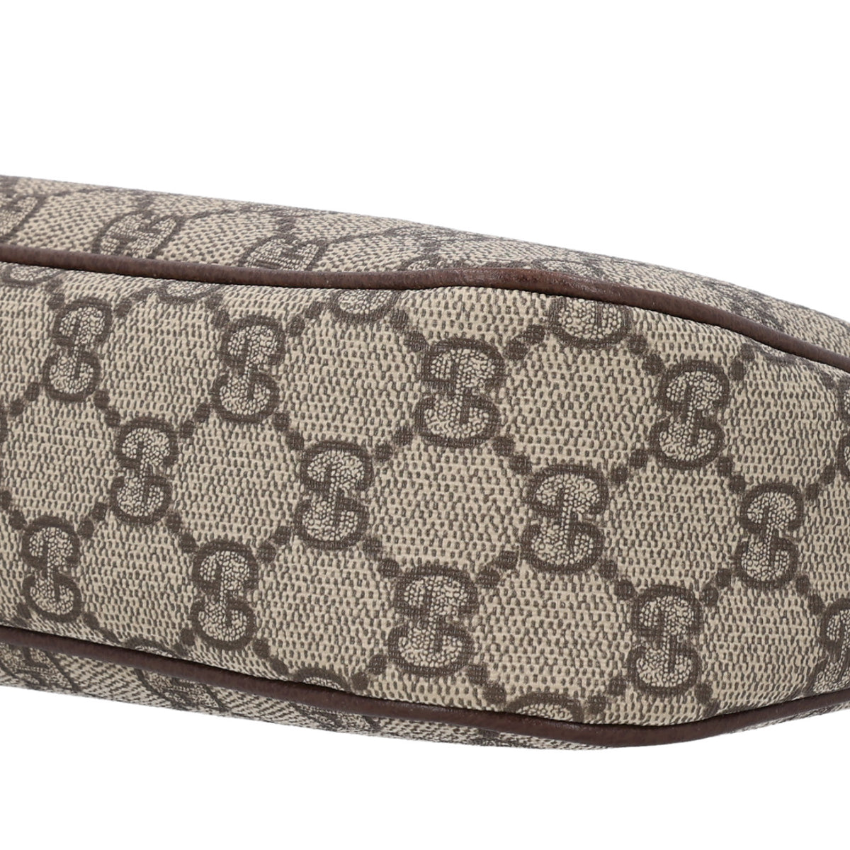 GG Supreme Monogram Textured Dollar Calfskin Small Ophidia Hobo Beige Ebony New Acero