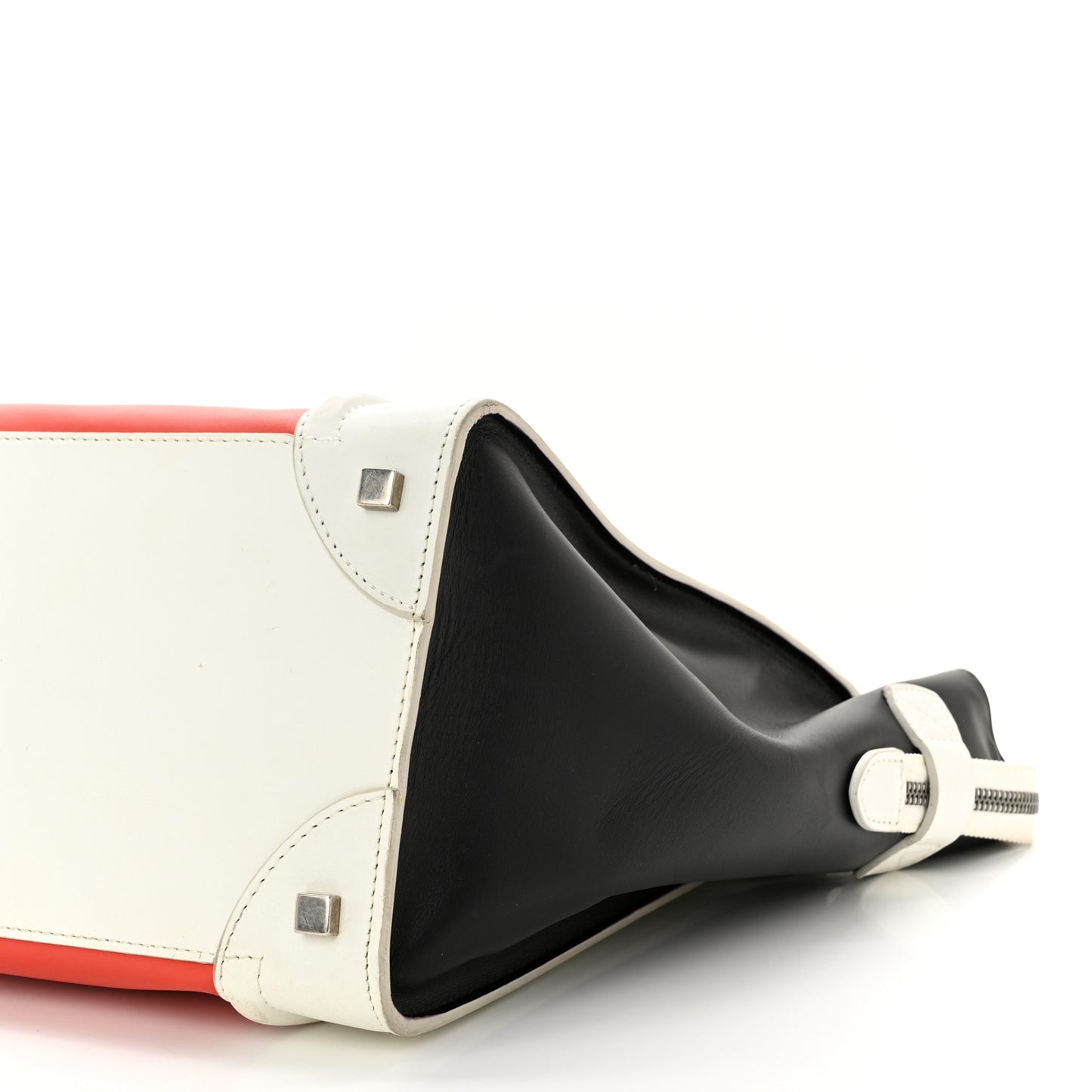 Smooth Calfskin Mini Tri-Color Luggage Vermillion