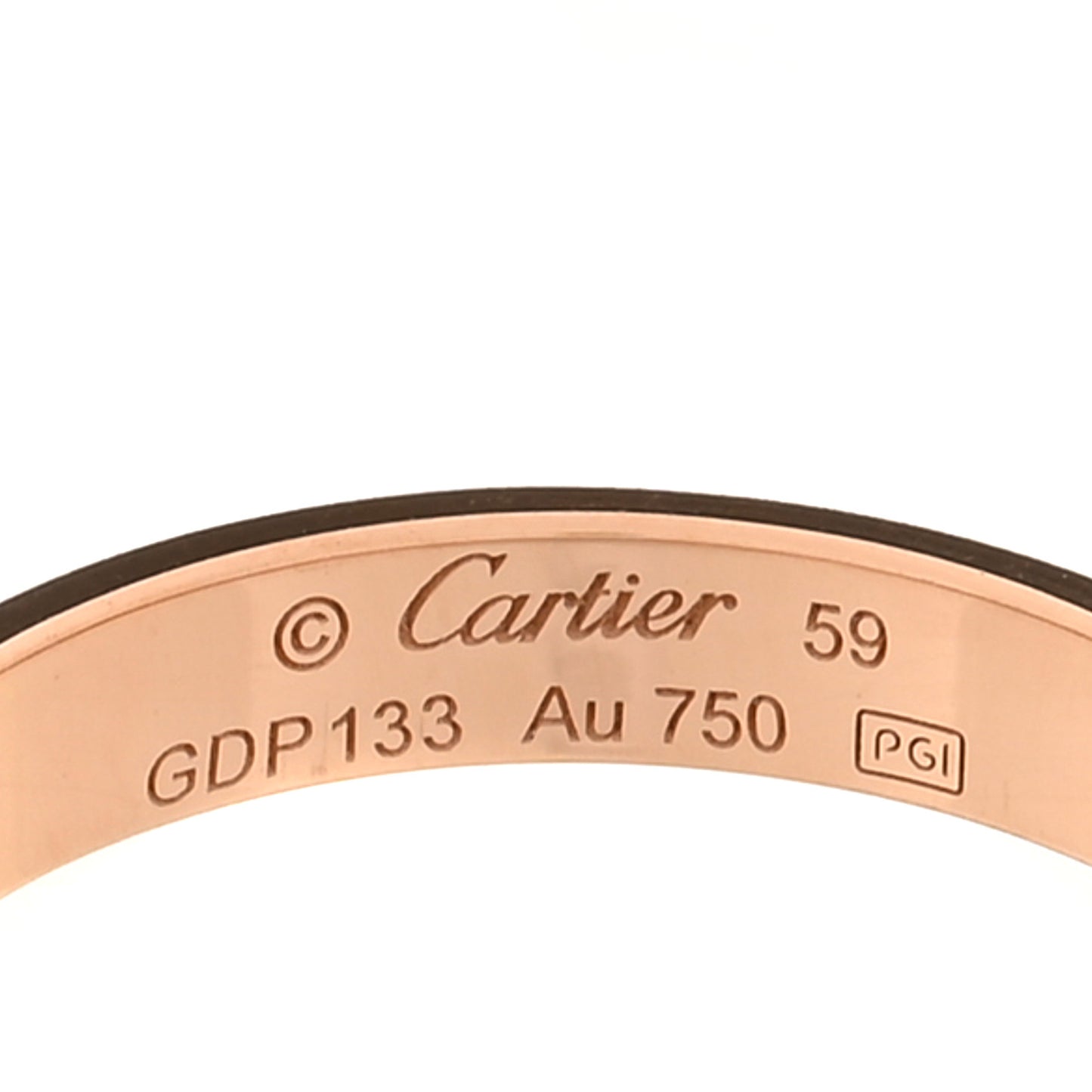 18K Pink Gold 3.5mm LOVE Wedding Band Ring 59 8.75