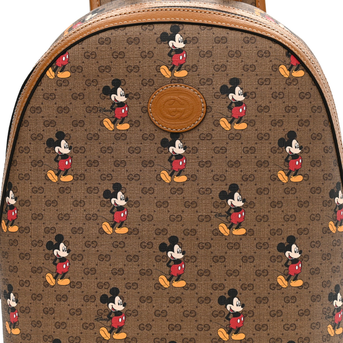 X DISNEY Mini Vintage GG Supreme Monogram Mickey Mouse Small Dome Backpack Beige Vintage Sun Oil