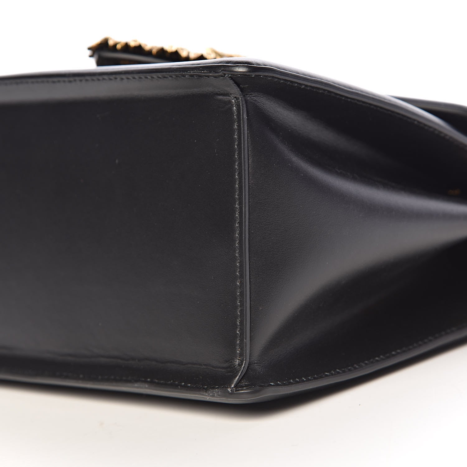 Dolce & Gabbana Calfskin Tweed Chevron Medium Devotion Top Handle Bag Black 8 of 9