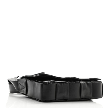 Bottega Veneta Paper Calfskin Maxi Intreccio Cassette Crossbody Bag Black 4 of 9