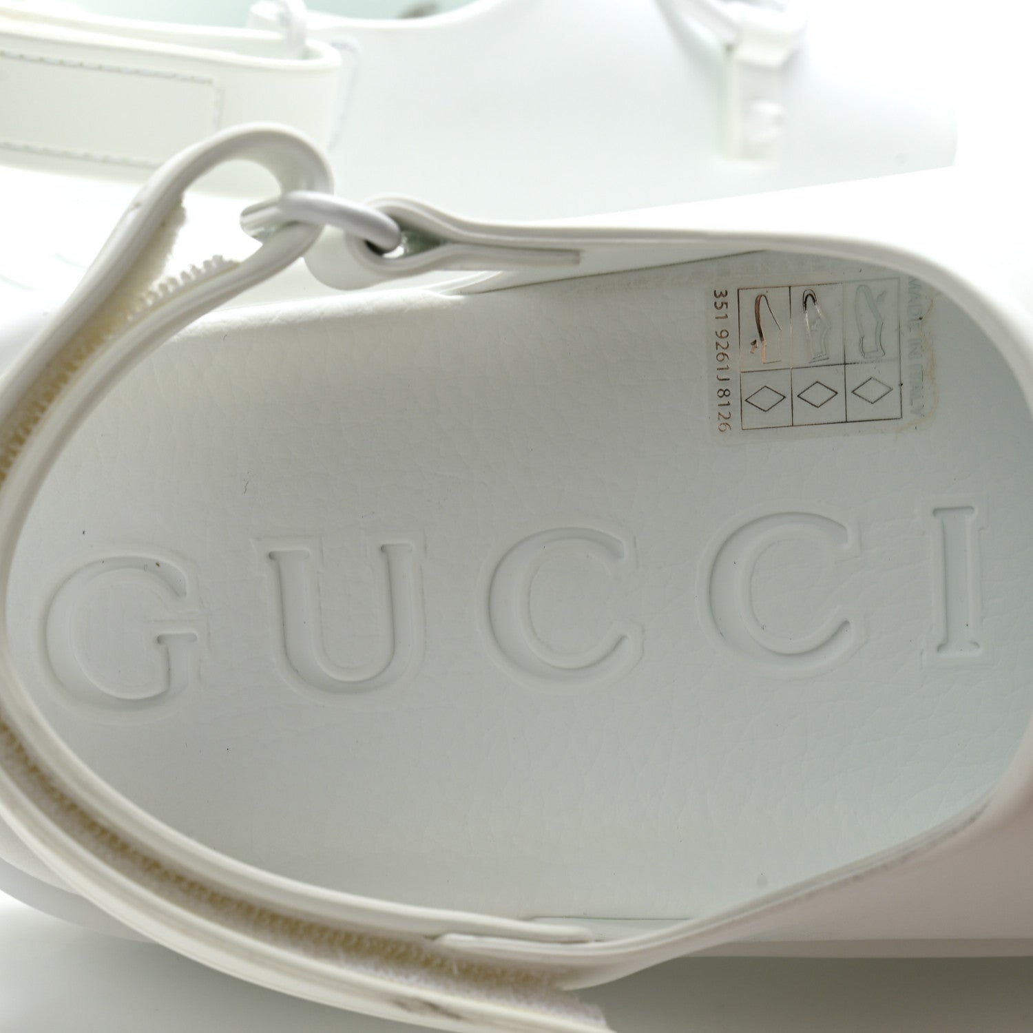 Gucci Soft Rubber Horsebit Touch Womens Strapped Sandals 38 Great White 6 of 10