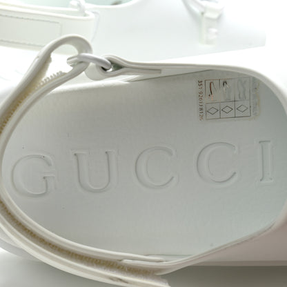 Gucci Soft Rubber Horsebit Touch Womens Strapped Sandals 38 Great White 6 of 10