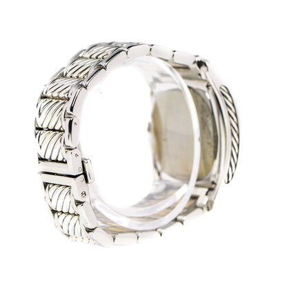 David Yurman Stainless Steel Diamond Bezel Purple Mother of Pearl 32mm Thoroughbred Quartz Watch 2 of 6