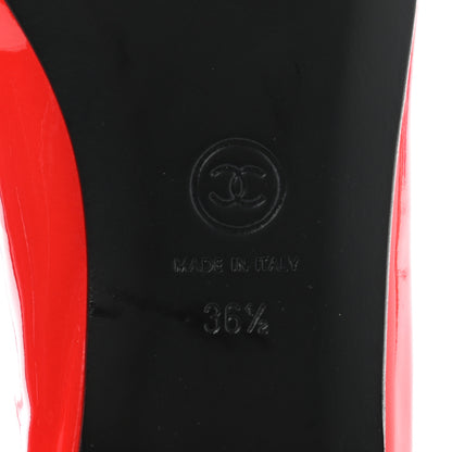 Chanel Patent CC Cap Toe Ballerina Flats 36.5 Red 8 of 10